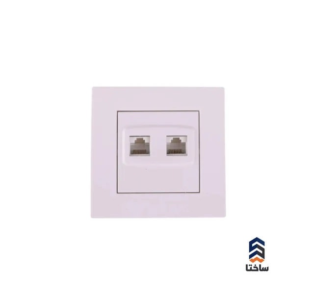 سوکت شبکه توکار Cat6+Cat6 جهان الکتریک مدل کارن