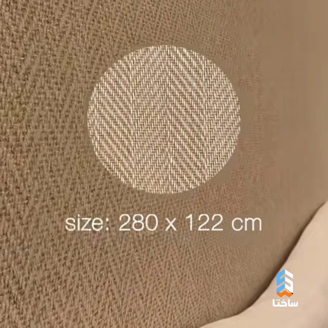 بامبو پنل طرح پارچه سهکنج مدل Fabric Knit Cream، ابعاد ۱۲۲×۲۸۰