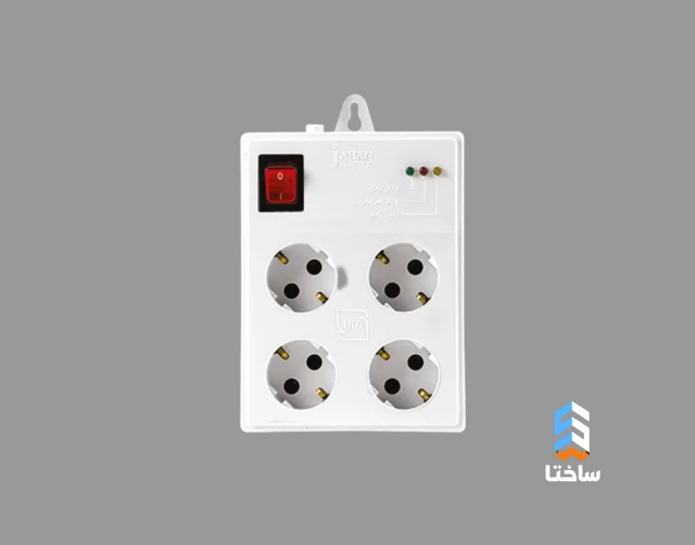 محافظ چهارخانه صوتی تصویری ارتدار با کلید دوقطبی با کابل 3.8 متر
